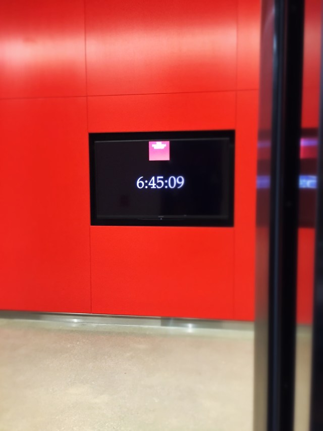 Gentle reminder awaits employees coming off the elevator