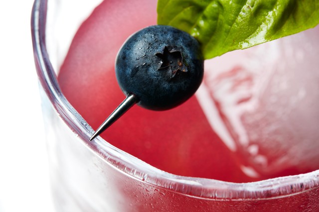 detail of a blueberry basil margarita craft cocktail ©Cyndi Long (clstudios.com)