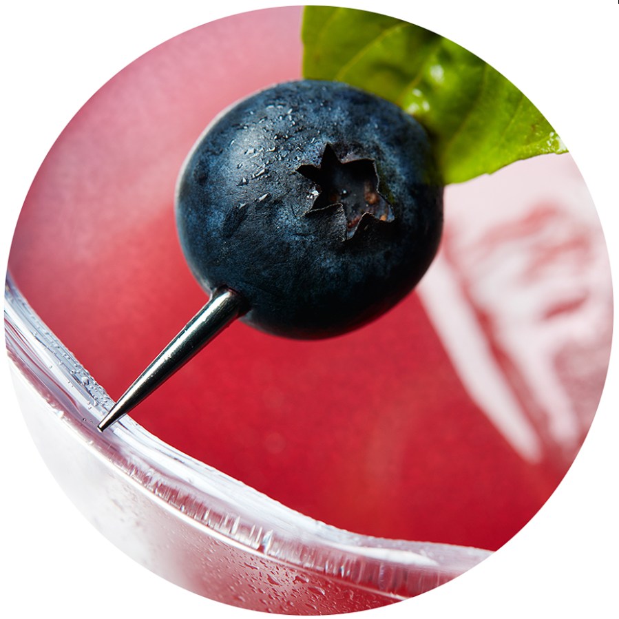 detail of a blueberry basil margarita craft cocktail detail of a blackberry mule craft cocktail ©Cyndi Long (clstudios.com)